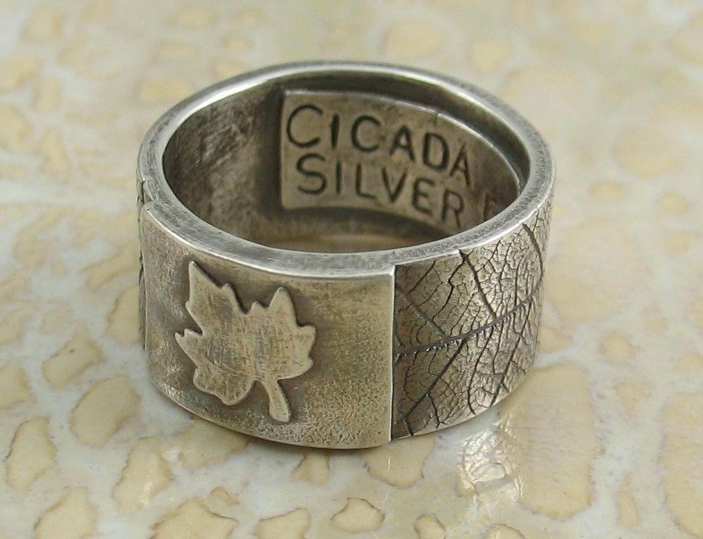 Maple Leaf Ring fine silver (PMC) Libellula Jewelry Flickr