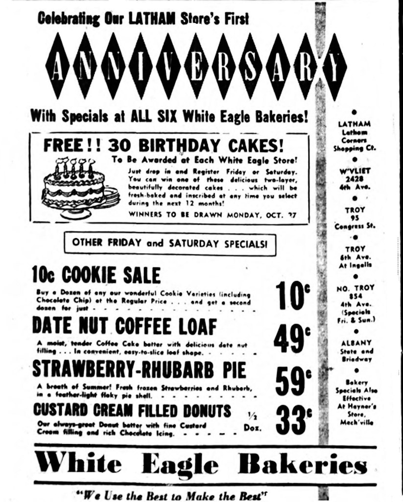 white eagle bakery ad 1958 albany ny 1950s AlbanyGroup Archive Flickr