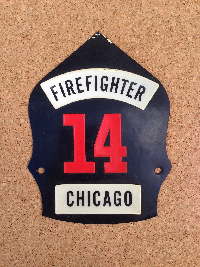 All sizes Fire Department Helmet Shield, Chicago FD, Illinois