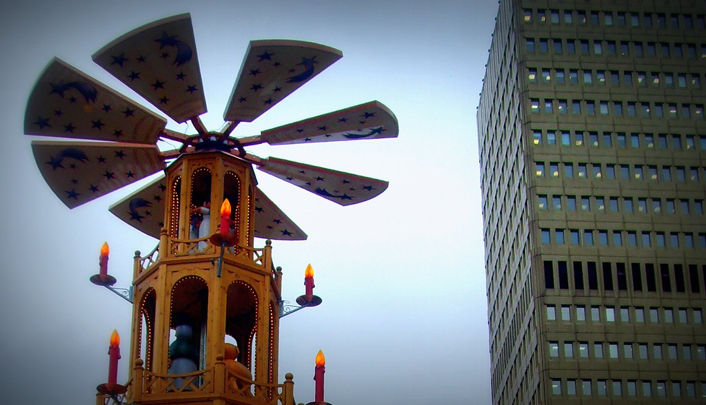 Giant German Candle Carousel and building At Manchester Ch… Flickr