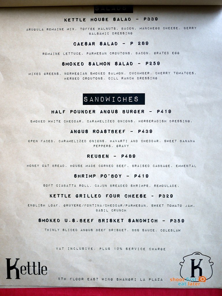 Kettle (ShangriLa) menuSalad & Sandwiches Leslie Flickr