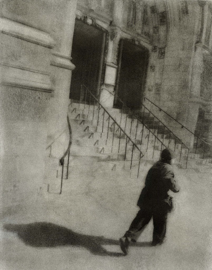 Walking boy Manhattan,NYC,2003 bromoil print Alexander Tkachev Flickr