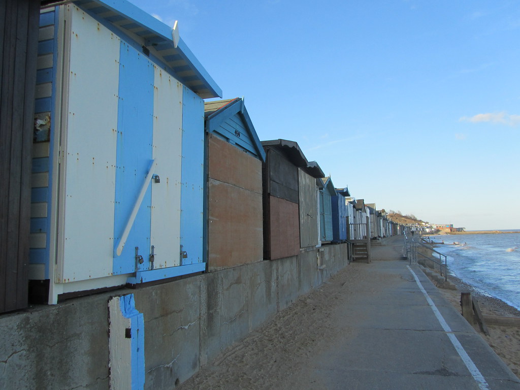 UK Essex WaltonontheNaze Beach huts February