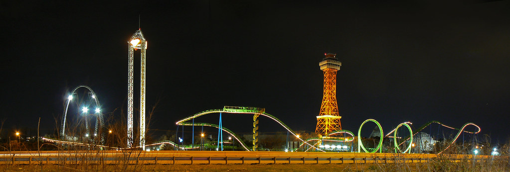 Six Flags Over Texas night shot Zane Adams Flickr