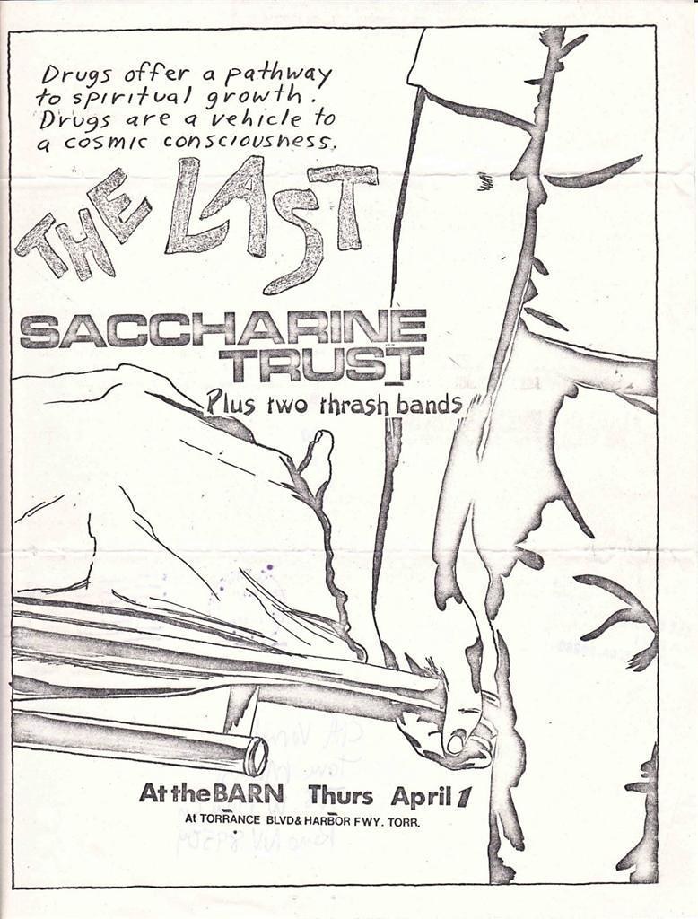 LAST & SACCHARINE TRUST AT THE BARN, TORRANCE, CA 1982 Flickr