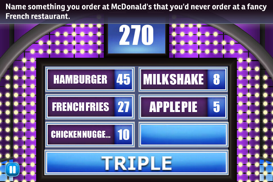 Family Feud Name something you order at McDonald's that … Flickr