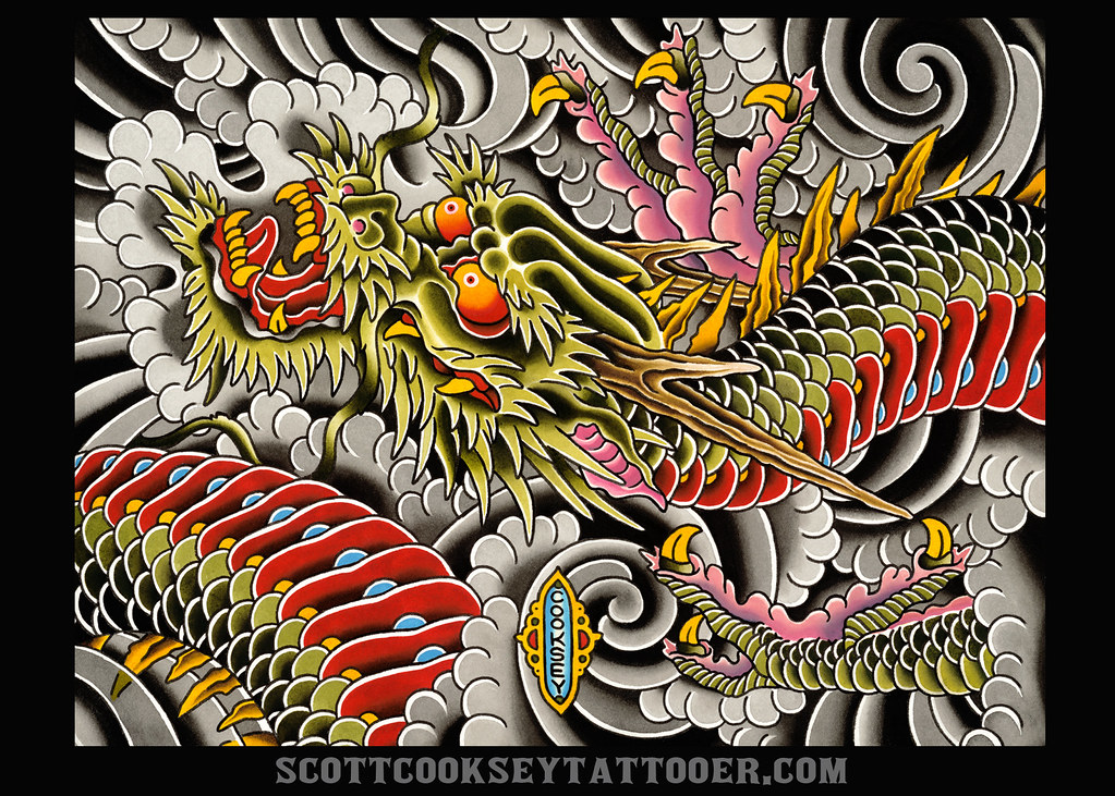 Ancient Japanese Dragon Painting