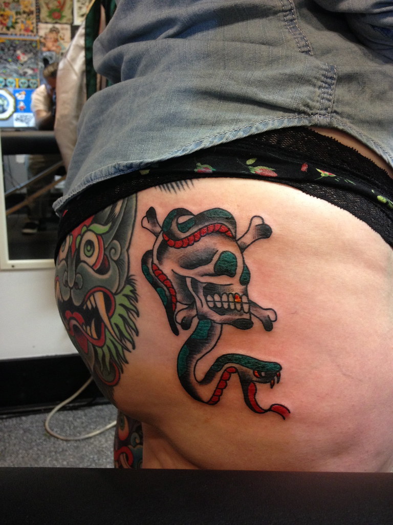 Traditional Snake And Skull Tattoo By Krooked Ken At Black… | Flickr 1024_x_768_jpg