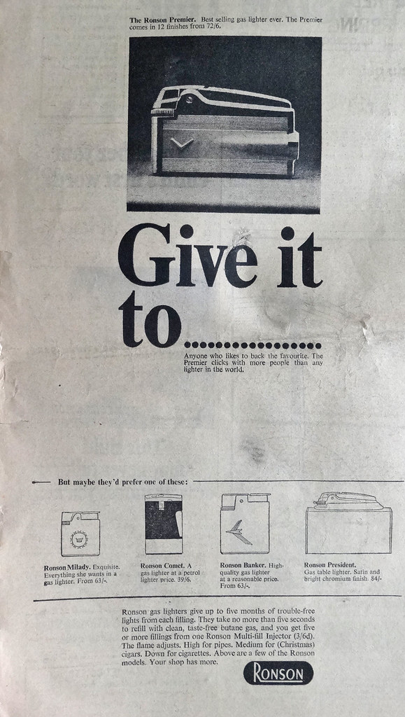 Ronson Lighters Advertisement, Daily Mirror 1966 Pre Bic a… Flickr