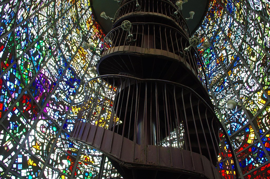 Inside the stained glass tower Kaz Empson Flickr