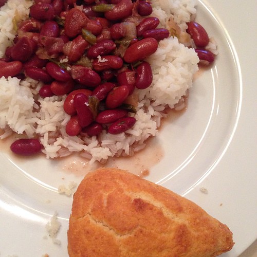 Red beans and rice with cornbread. Yum. Erick Erickson Flickr