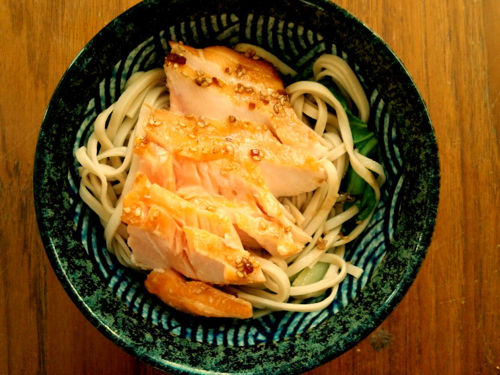 Lunch teriyaki salmon with soba noodles and bok choy Bruce Flickr