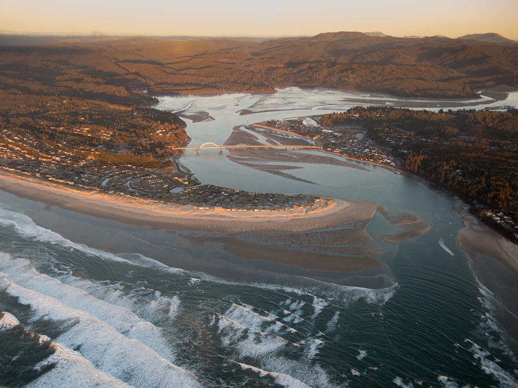 Waldport, Oregon From about 2000 ft just before sunset. Alex Derr
