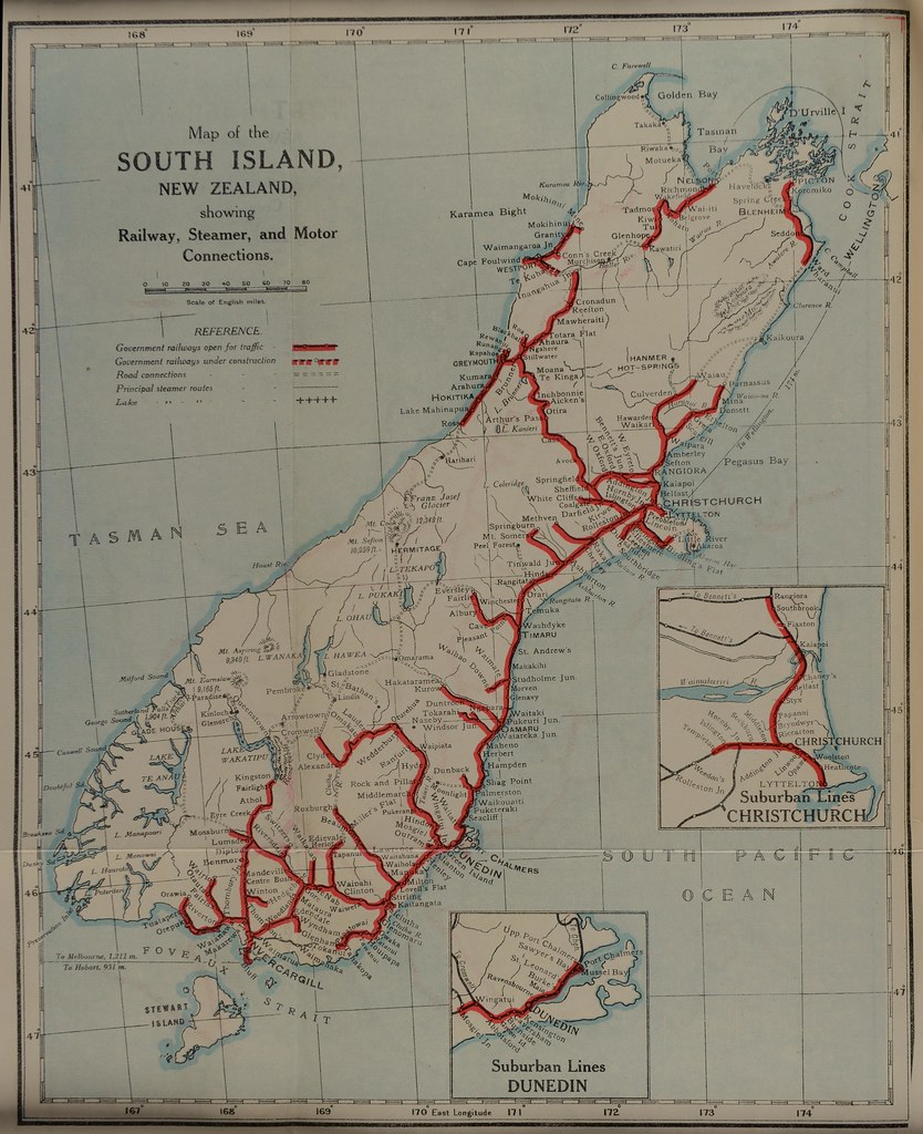 South Island New Zealand Rail Map Archives Reference ABIN… Flickr