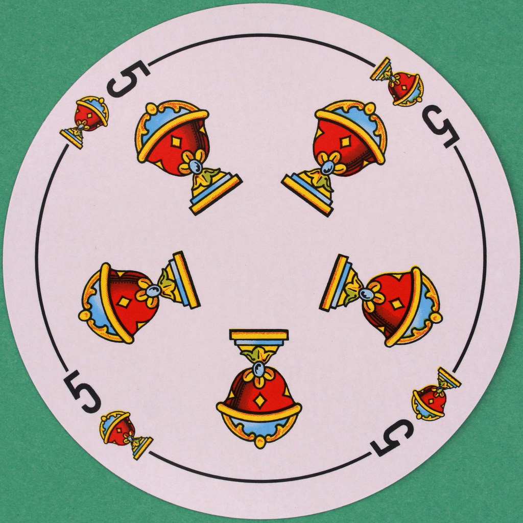 Spanish Round Playing Card 5 of Cups (Copas) Leo Reynolds Flickr