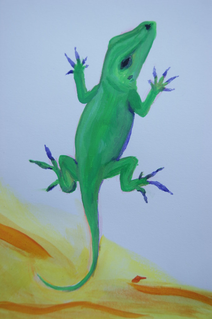 Lizard Acrylic paint. ArtistAth3na Flickr