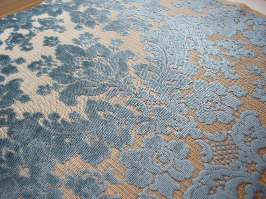 Vintage Cut Velvet Blue Damask This is such a pretty vinta… Flickr