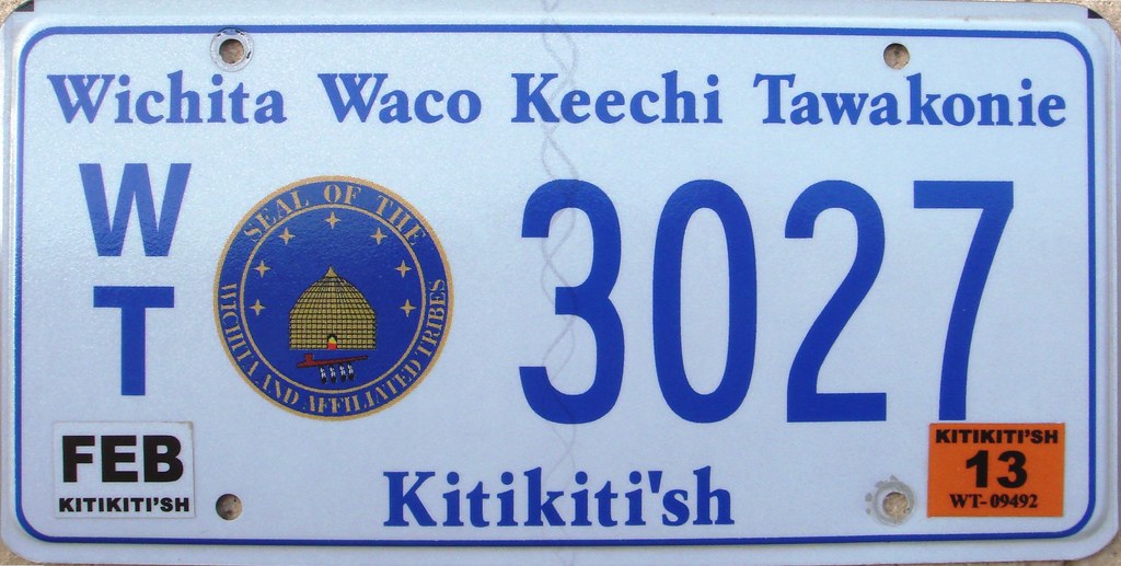 Wichita Waco Keechi Tawakonie Tribe Flat License Plate Flickr