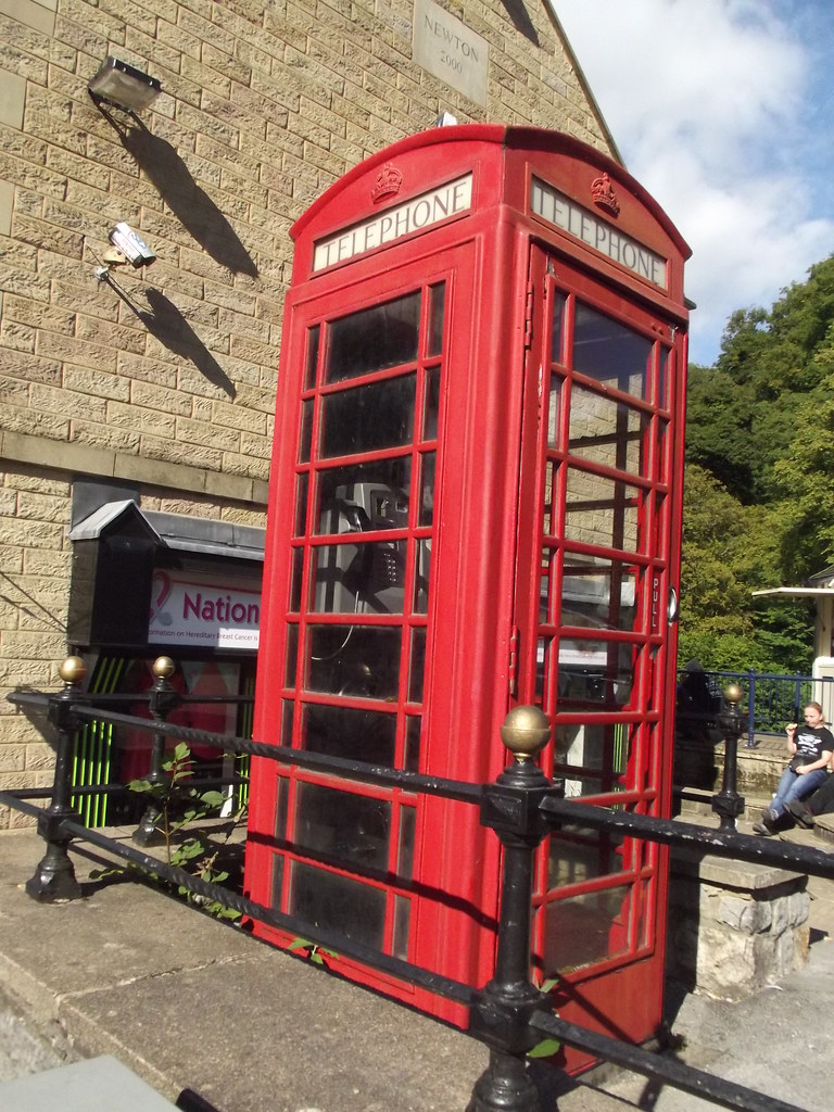 Pavilion Car Park South Parade, Matlock Bath red phone box a