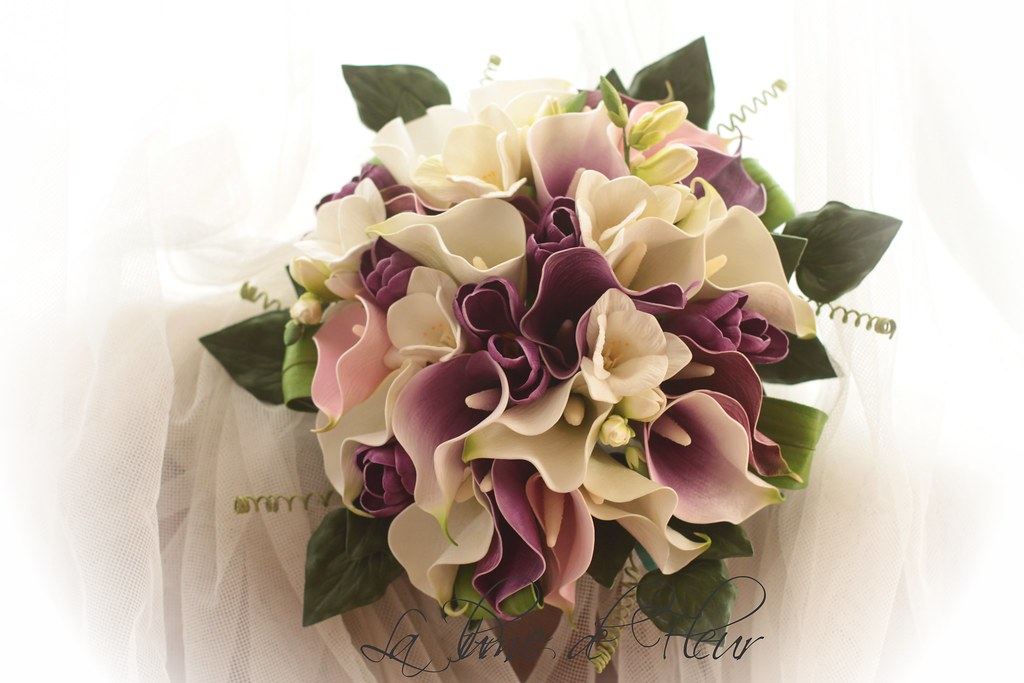 Yasmin's bridal bouquet Real touch flowers calla lilies,… Flickr