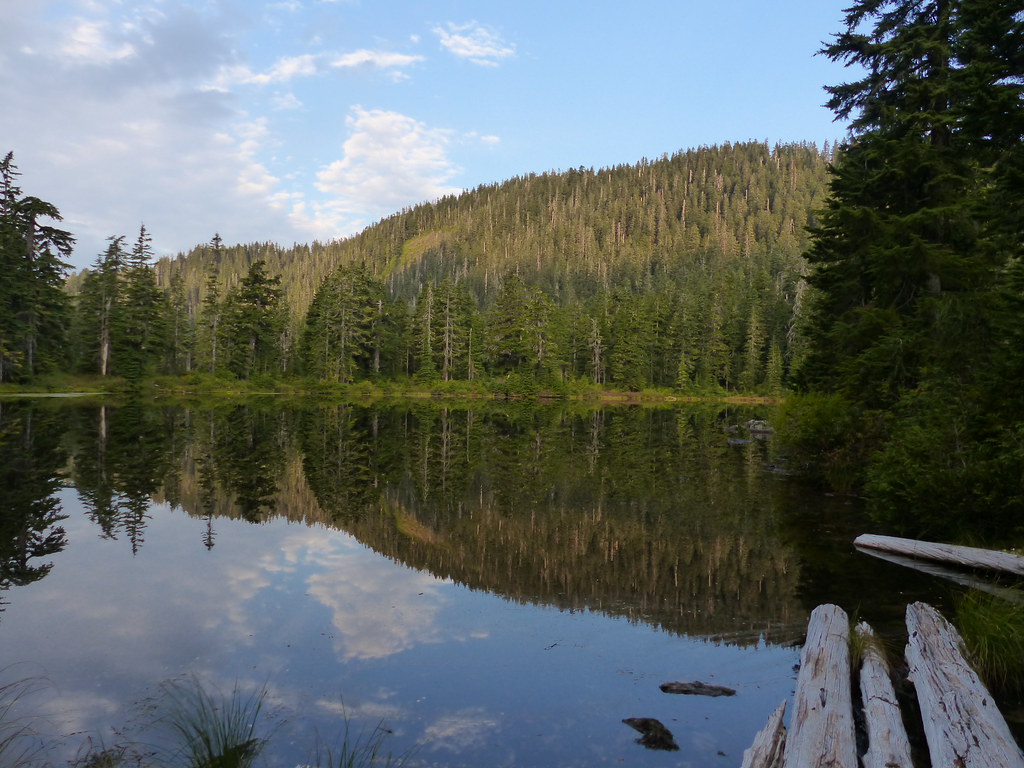 P1040080 Saddle Lake, mirrorlike in the morning stillness
