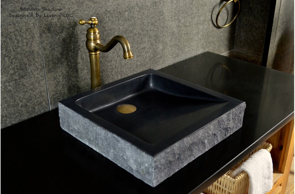 Black Granite Stone Bathroom Sink 16"x16 BORNEO SHADOW Flickr