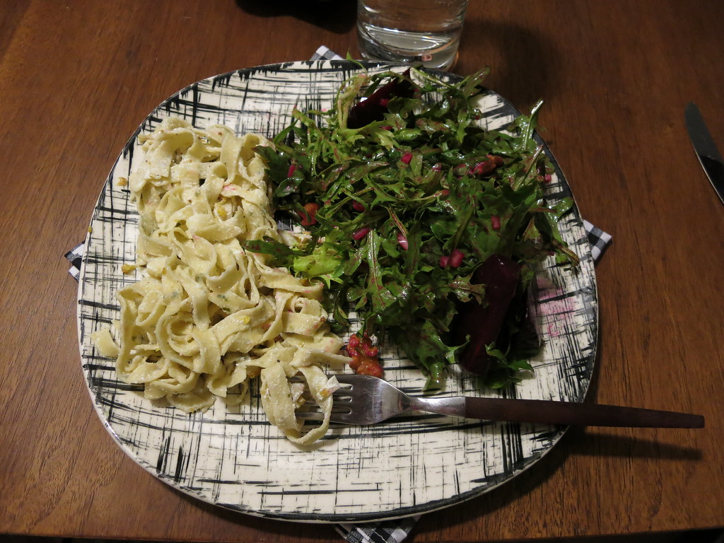 IMG_0444 homemade rosemary pasta with goat cheese, beet sa… Flickr