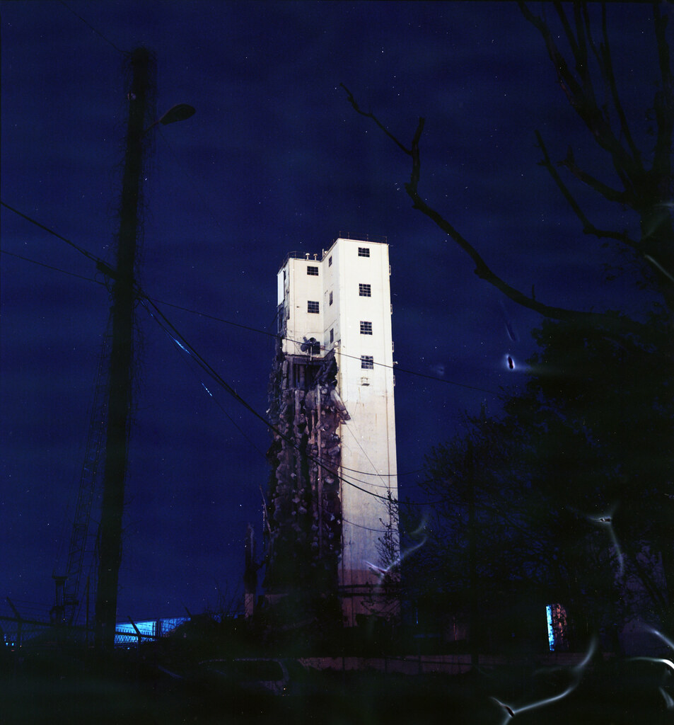 Grain silo demolition, Phoenix Hill, Louisville. Diane Deaton Street
