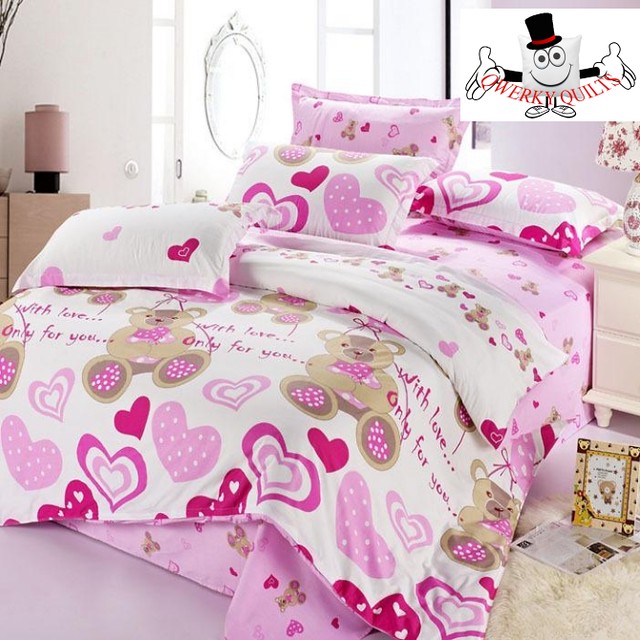 Bear Pink Heart Bed Set Qwerky Quilts 3D Bedding Flickr