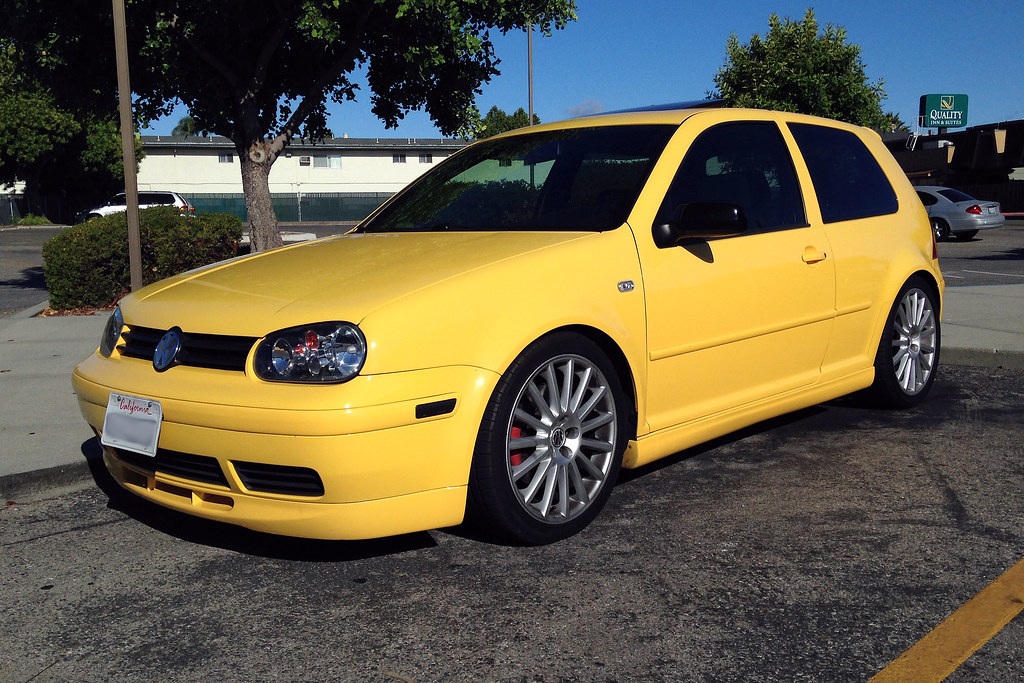 Yellow Mk4 / A4 VW Golf Photographed in Santa Clara, Calif… Flickr