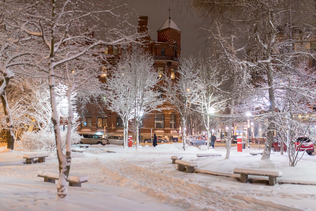 Post Office Park, Winter Night After Snow Fresh snow in Po… Flickr