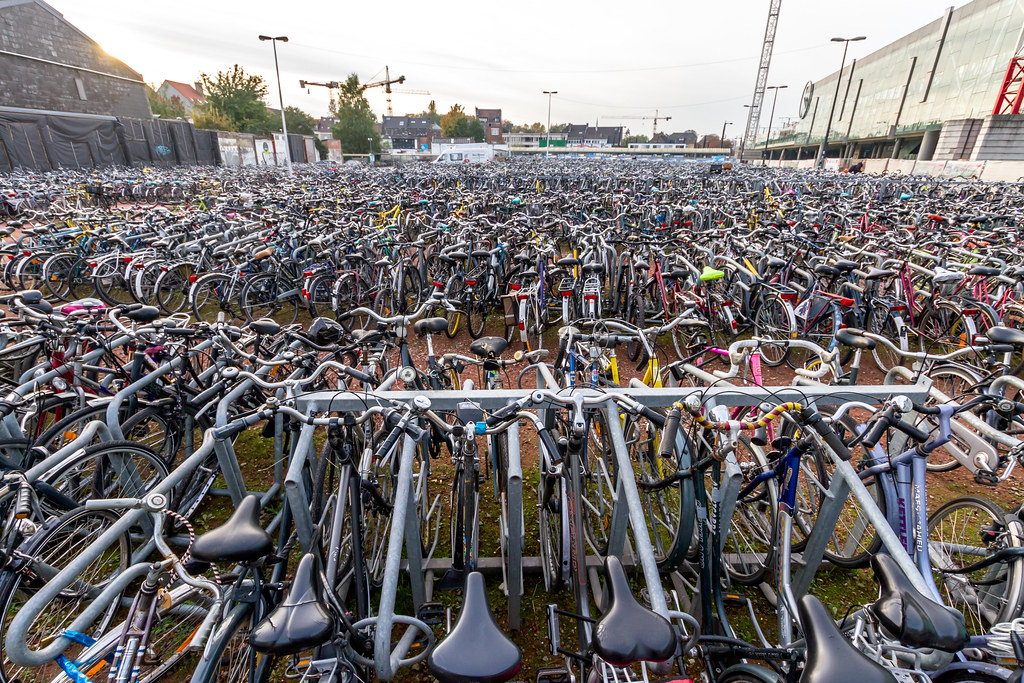 bike parking Behind the Ghent train station. Ghent, Belgiu… Flickr