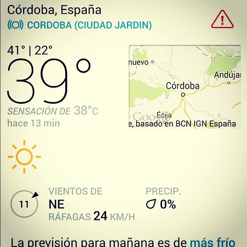 8.15 pm. en Cordoba y estamos a 39 grados... Que calor... … Flickr