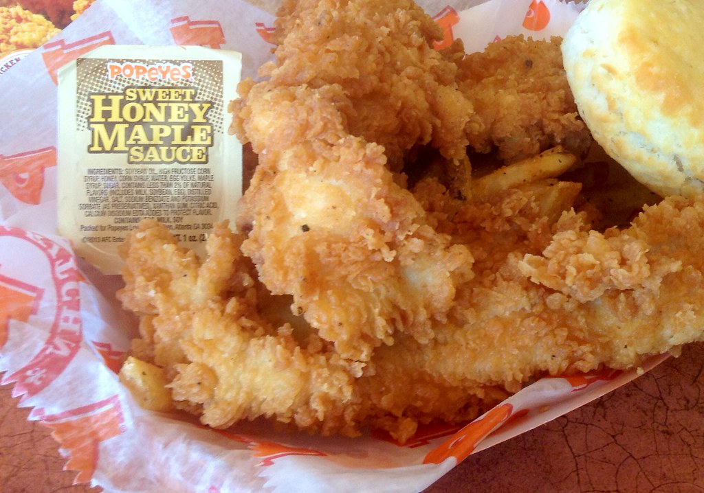 Popeye's "Chicken Waffle" Tenders Waffle batter different … Flickr
