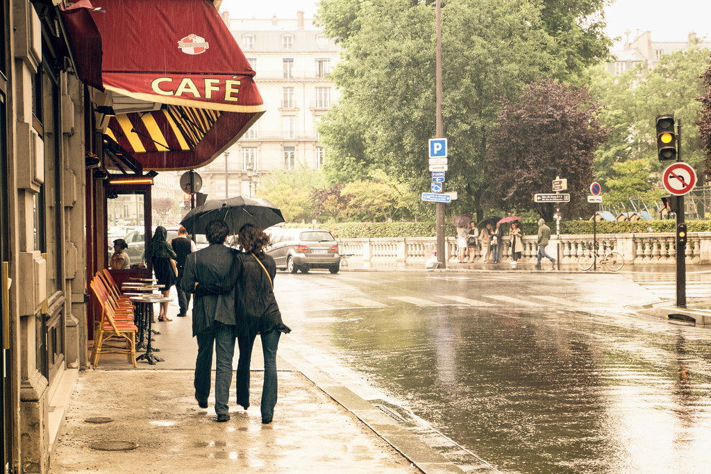 Paris Rain Sharing an Umbrella a photo on Flickriver