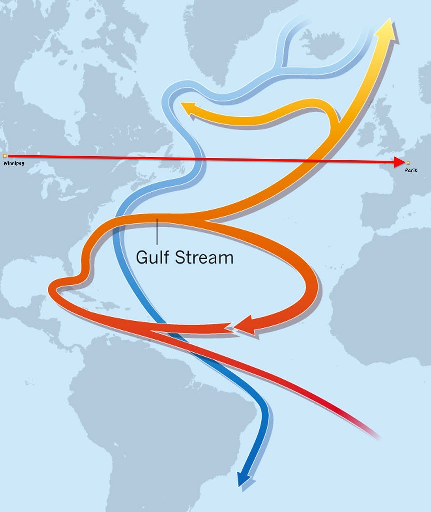 mapka PSC "Gulf Stream and North Atlantic circulation" Thomas