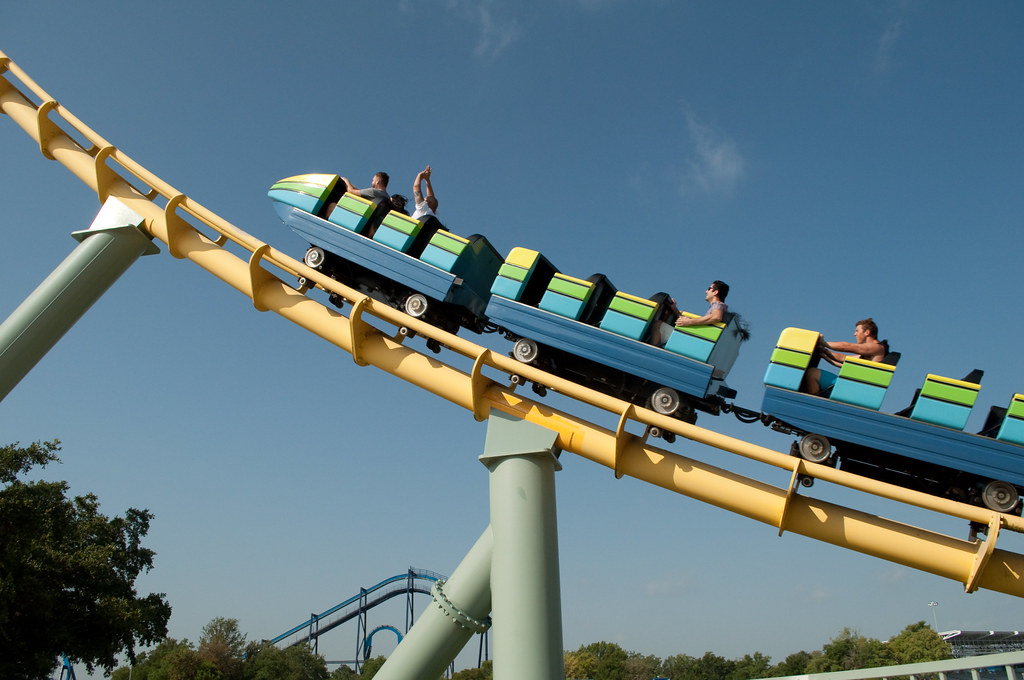 Steel Eel The roller coaster rising off the lowest point stevesheriw Flickr