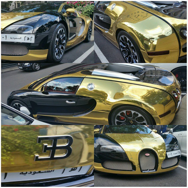 Sports Cars Bugatti Veyron Gold Sport Cars Modifite