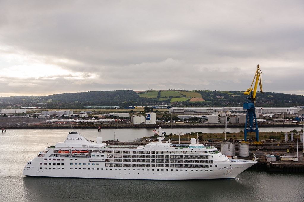 Silversea cruise ship at Titanic Quarter Belfast Cruise