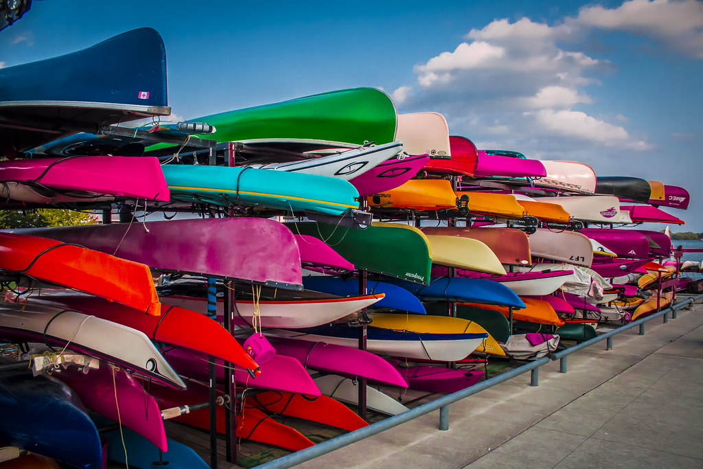Coloured Canoes Toronto Harbour Front Canoe & Kayak Centre… Love
