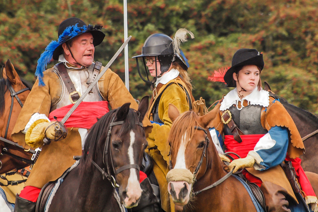 Cavalier horsemen at a reenactment of the Siege of Basing… Flickr