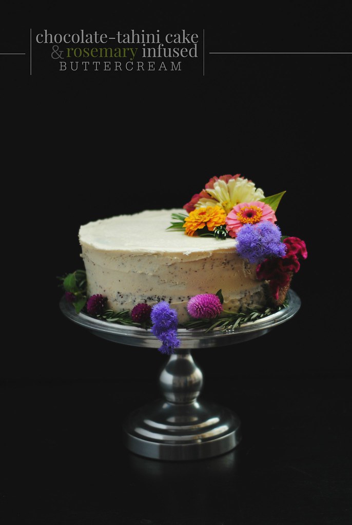 Chocolate Tahini Cake + Rosemary infused buttercream Flickr