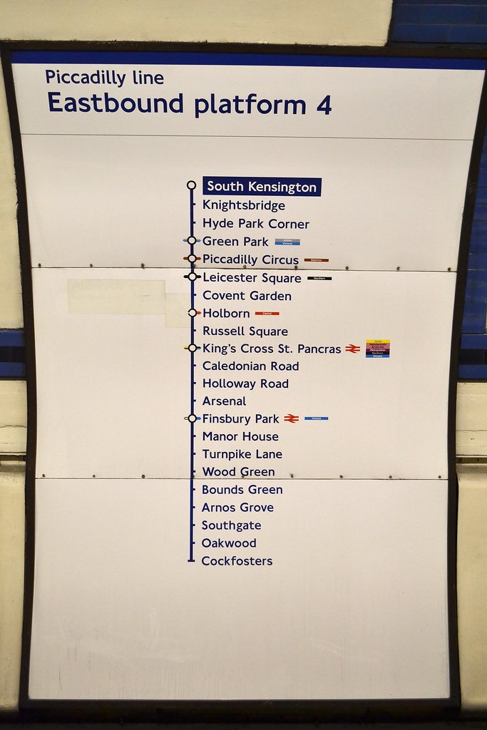 Piccadilly Line Platform Sign Taken at South Kensington Tu… Flickr