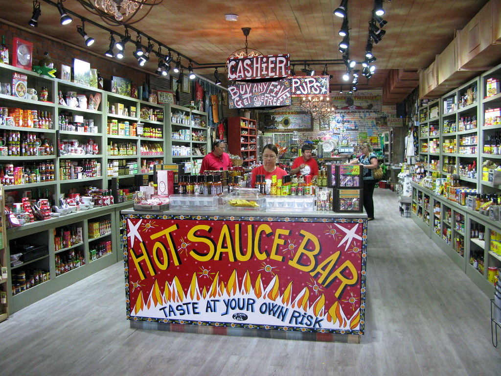 Hot sauce bar, New Orleans Tim Whelan Flickr