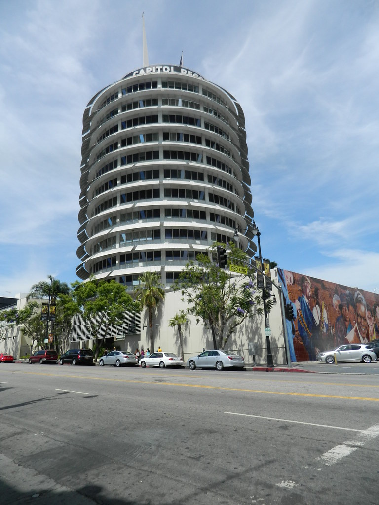 Capitol Records Tower in Hollywood Vine Street view. Flickr