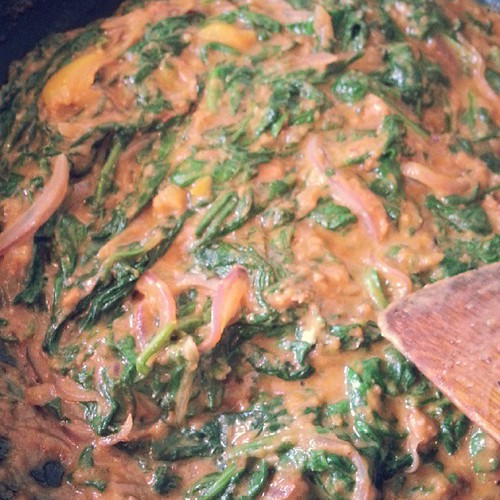 In Zimbabwe we call this "muriwo une dovi." Spinach and p… Flickr