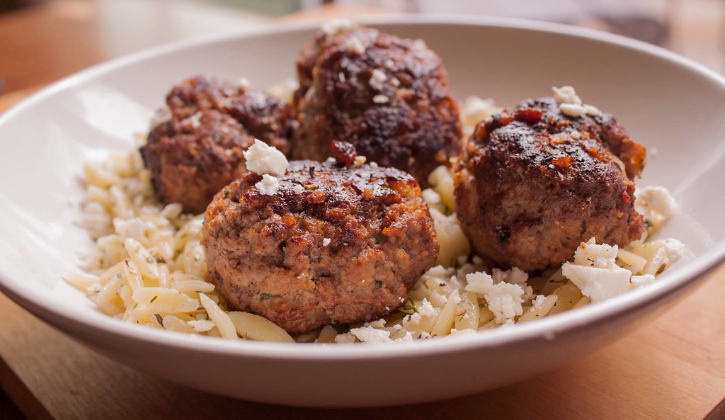 Greek Meatballs with Herb and Lemon Orzo. "It's the en… Flickr