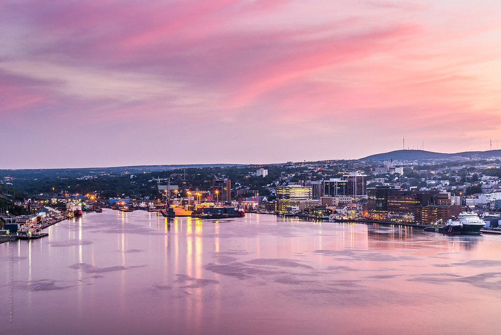 St. John's harbour, waterfront and downtown under sunset Flickr