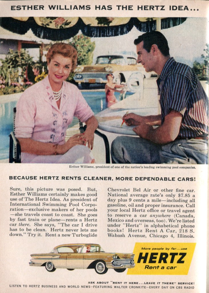 1958 Hertz Rent A Car Advertisement Esther Williams Reader… Flickr