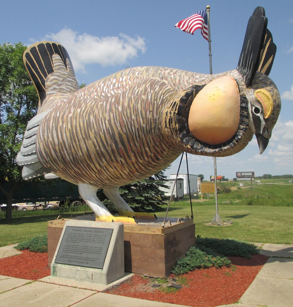 Booming Prairie Chicken Statue (Rothsay, Minnesota) Flickr